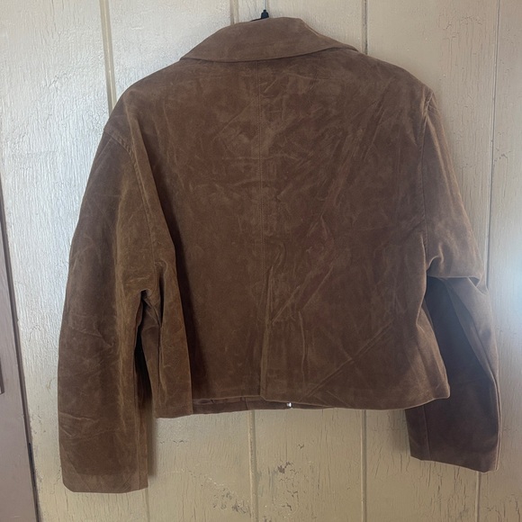 NWT Cropped Brown Suede Utility Jacket - Picture 4 of 4